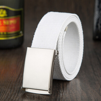 

Fashion Men Women General Belts Canvas Unisex Candy Color Belt Solid Buckle Military Belts For Jeans Cowboy Pants 110--140cm