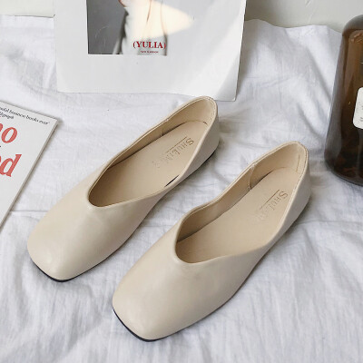 

Grandmas shoes womens spring retro England style style shallow-mouth flat-bottomed single-shoe chic Korean-style