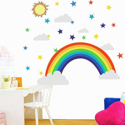 

Waterproof Wall Sticker Rainbow Star Kindergarten Room Decorations Self-adhesive