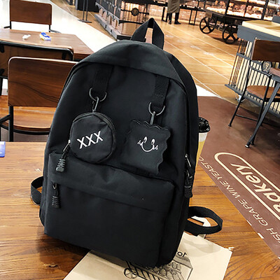 

Tailored Fashion Women Nylon Solid Color Capacity Student Backpack Travel Couple Bag