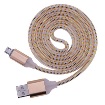 

1m328ft LED Visible Smart Flow Light Micro USB Charging Cable Spring Cord