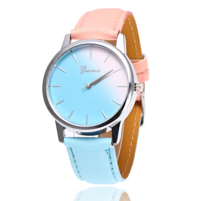 

Special sales fashion small fresh belt watch female table candy color gradient color student watch