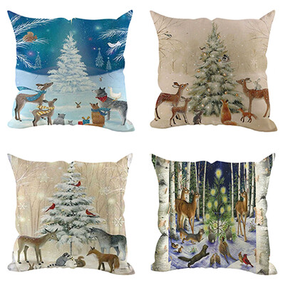 

Siaonvr 4Pcs Christmas Pillow Cover Pillowcases Decorative Sofa Cushion Cover Decoration