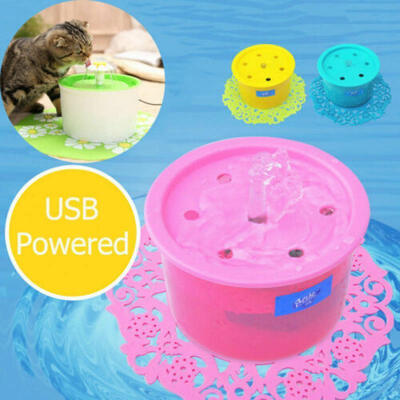 

USB Automatic Electric Pet Cat Dog Water Drinking Fountain Bowl Filter clean NEW