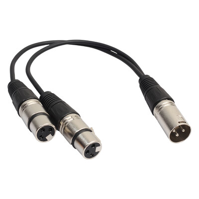 

XLR 3 Pin Male to 2 XLR Female Connector Microphone Extension Cable Cord