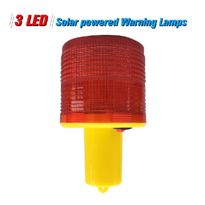 

Solar Warning Lights 3pcs Leds Red Solar-powered Warning Lamps Obstruction Lamp Beacon Light Traffic Warning LightsTower Crane