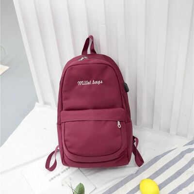 

Tailored Student Canvas Backpack Large Capacity Backpack USB Bag Travel Bag Computer Bags