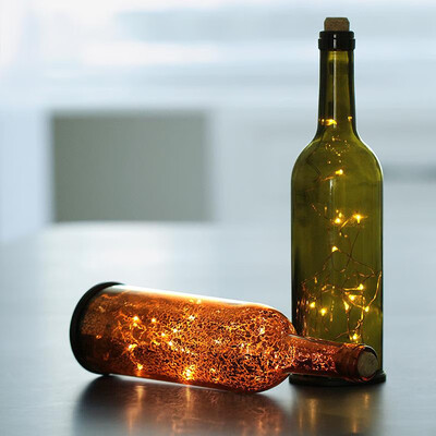 

New retro fire tree silver flower wine bottle atmosphere LED night light cabinets black light bedroom romantic atmosphere night li