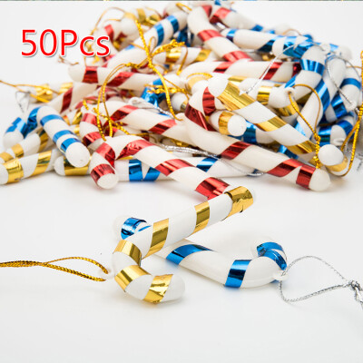 

50pcs Christmas Candy Cane Ornaments Home Party Xmas Tree Hanging Decoration Christmas Halloween Decoration Supplies Baubles