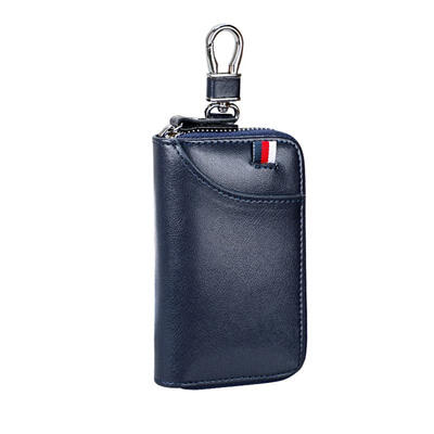 

Casual Portable Leather Key Wallet Mini Solid Color Keychain Cover For Business People