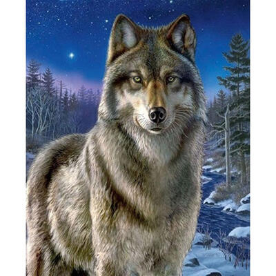 

5D DIY Full Drill Diamond Painting Wolf Cross Stitch Embroidery Wall Art