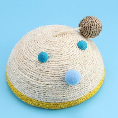 

Greensen Cat Scratch Board with Sisal Hanging Ball Semi-Circular Pet Cats Climbing Grinding Claw Toy