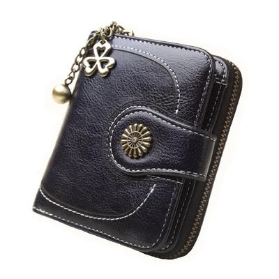 

Short Solid Womens Coin Purse Luxury Brand Clutch Bag Vintage Oil Wax Leather Wallet Hasp Mini Purses Pendant Card Pack