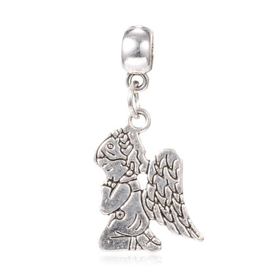 

Tibetan Style Alloy European Dangle Beads Large Hole Pendants Angel Antique Silver 38mm Hole 5mm