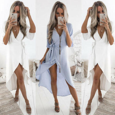 

Womens Summer Boho Long Maxi Casual Dress Evening Party Cocktail Beach Sundress