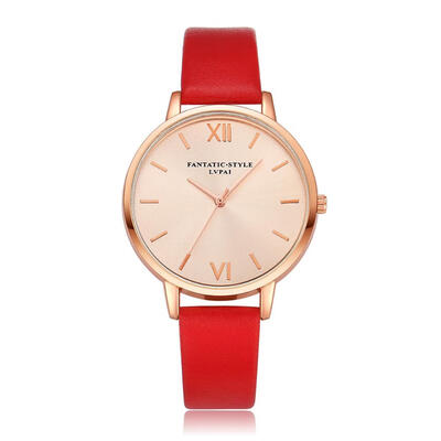 

Fashion Womens Watch Rose Gold Dial Leather Strap Wristwatch Ladies Watches Simple Casual Quartz Clock Relogio Feminino