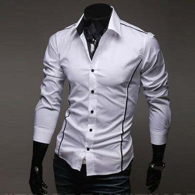 

Mens Formal Shirt Long Sleeve Dress Designer Business Luxury Shirts Regular Fit