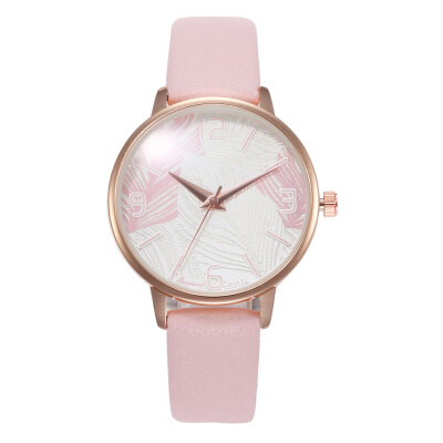 

New creative feather quartz watch female ladies leather