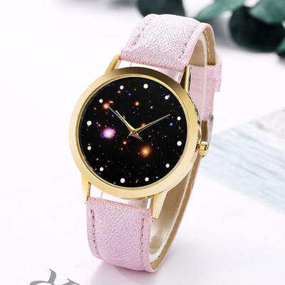 

Hot Sale Women Watches Starry Sky Dial Ladies Quartz Analog Wristwatch Featured Leather Strap Fashion Clock Gift Montre Femme