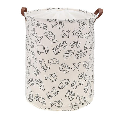 

Folding Drawstring Canvas Laundry Basket Kids Toys Bucket Storage Organizer