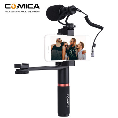 

CoMica CVM-VM10-K4 Smartphone Video Kit with Cardioid Directional Shotgun Video Microphone Phone Holder Ordinary Handle Grip Conne