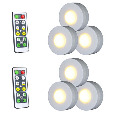 

Colorful LED Multicolored Under Cabinet Stage Lamp Puck Light with Remote Control Brightness Adjustable Dimmable Timing for Cloakr