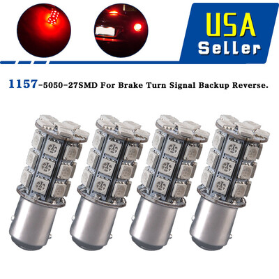 

4X 1157 BAY15D RED 27SMD 5050 Chip Backup Reverse High Power LED Light Bulbs