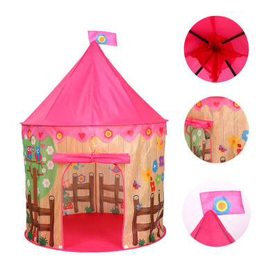 

YIWULAFolding Children Kids Play Tent InOutdoor Toy House for Boys Girls Pink House