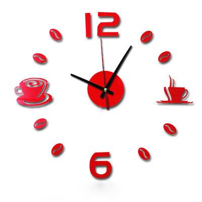 

Siaonvr Acrylic DIY Self Adhesive Interior Wall Creative Decoration Mute Clock RD