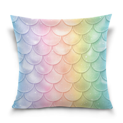 

ALAZA Throw Pillow Cover 16 X 16 inch Christmas Gift Cushion Cover with Fish Scales Printed Pillowcase