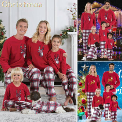 

UK Christmas Family Matching Pyjamas PJS Set Xmas Santa Sleepwear Nightwear Gift