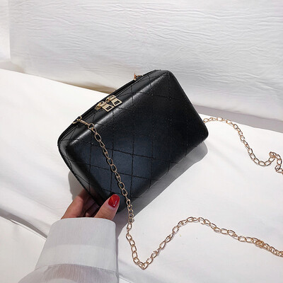 

Casual temperament Sen wild slanting small square bag 2019 new Korean fashion simple rhombic chain shoulder bag