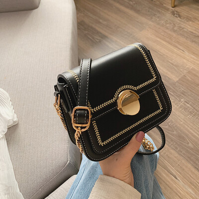 

Summer simple small bag fashion chic chain collision womens bag new 2019 fresh&small square bag single shoulder diagonal
