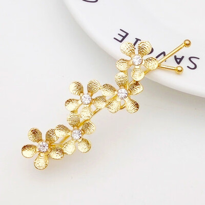 

Five-leaf Floral Beautiful Flower Rhinestone Clip Side Clip Bangs Twist Clip Barrettes Female Headwearing