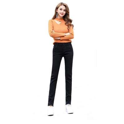 

Casual High Waist Fit Jeans Women Slim Denim Pencil Pants Skinny Trousers