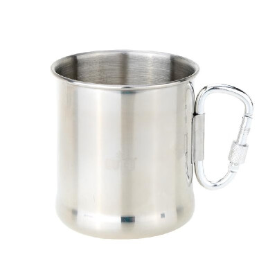 

250ml Stainless Steel Mug with Foldable Self-lock Carabiner Handle Folding Handle Cup