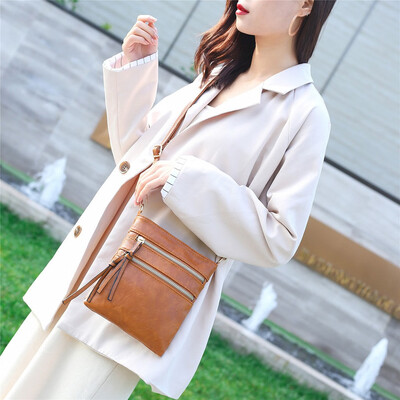 

Tailored Fashion Women Solid Color Zipper HnadBag Phone Bag shoulder Bag Messenger Bag