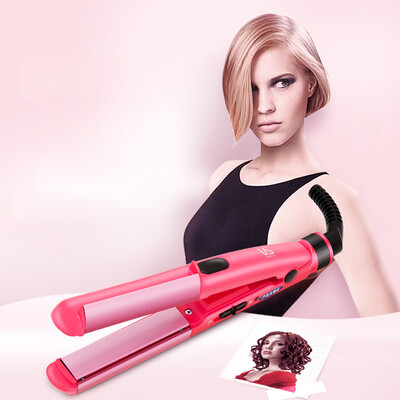 

〖Follure〗Heating Tourmaline Ceramic Mini Straightener Straight Hair Durable Curler Curly