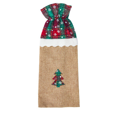 

Tailored Red Wine Bottle Cover Bags Snowman Santa Claus Christmas Decoration Sequins Xmas