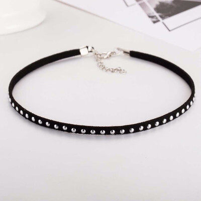 

Punk Coins Black Velvet Ribbon Choker collar Women Pu Leather Short Choker Necklace Party Chocker Sexy Gothic Harajuku Jewelry