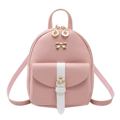 

Hit Color Bowknot Backpacks Women Small Shoulder PU Leather Crossbody Bags