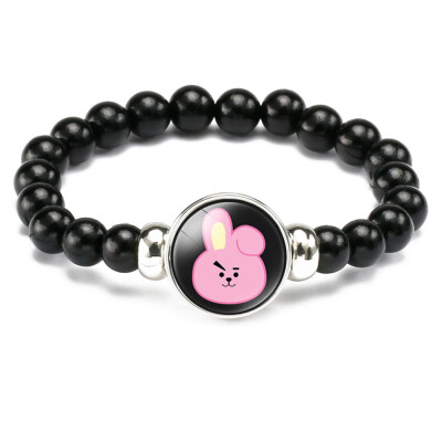 

Kpop BTS Bangtan Boys Bracelet Time Gemstone Beaded Retractable Bracelet Fashion Wristband Jewelry for Unisex