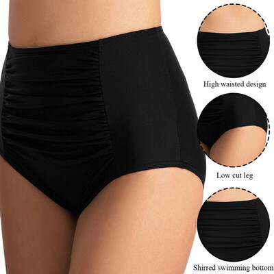 

Roseonmyhand Women High Waist Ruched Bikini Bottoms Tummy Control Swimsuit Briefs Pants