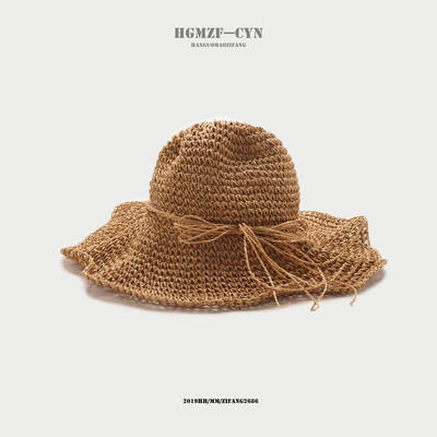 

Hat child Xia Xiaoqing new hook needle straw hat Korean version of folding sunshade hat beach holiday beach sun hat
