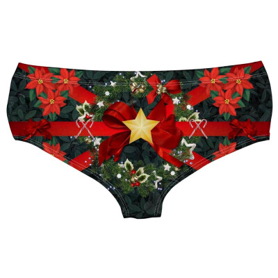 

Toponeto Ladies Hipsters Panties Christmas Themed Women Panties Christmas print Underwear