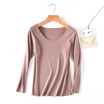 

Fashion Women Bottom T-shirt Long Sleeve O-neck Solid Color Stretch Thin Slim Basic Tee Tops Casual Pullovers Blouse