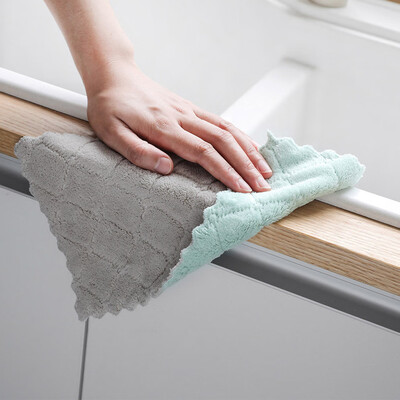 

Gobestart 5Pcs Nonstick Oil Coral Velvet Hanging Hand Towels Kitchen Dishclout