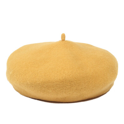 

Lady Spring Winter Berets Hat Painter Style Hat Women Wool Vintage Berets Solid Color Caps Female Bonnet Warm Walking Cap