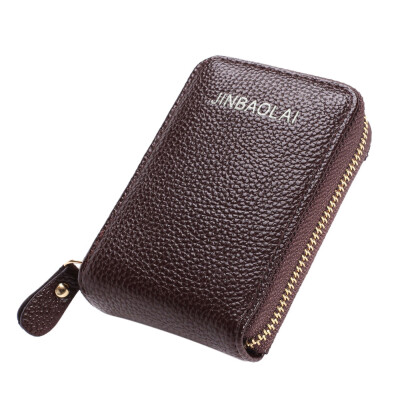 

〖Follure〗Mens Wallet Leather Credit Card Holder RFID Blocking Zipper Thin Pocket