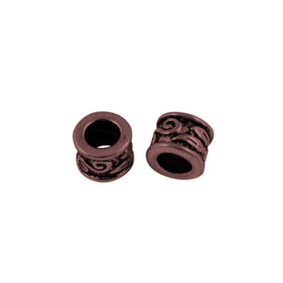 

Large Hole Beads Tibetan Style European Beads Lead Free & Cadmium Free & Nickel Free Red Copper Column 85mm in diameter